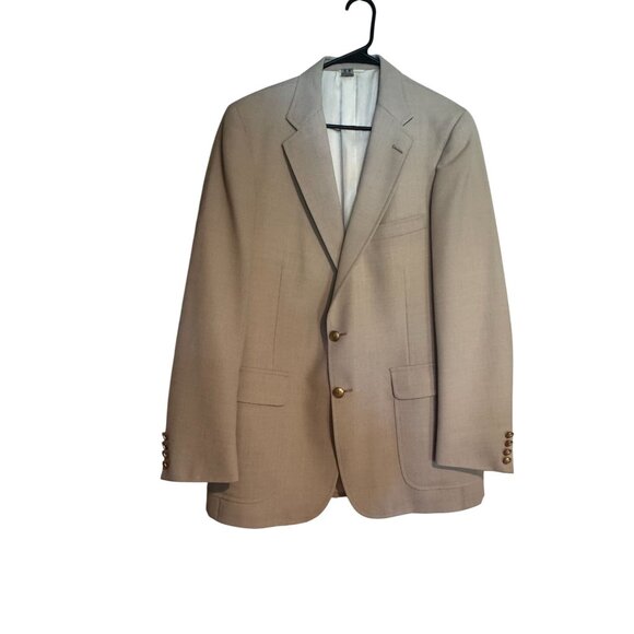 Vintage Chaps by Ralph Lauren Men’s Blazer – Beige with Gold Nautical Buttons - Picture 6 of 10